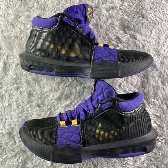 Nike Shoes Mens 9.5 Black Purple Yellow LeBron Witness 8 Lakers LBJ VIII Hoops main image 5